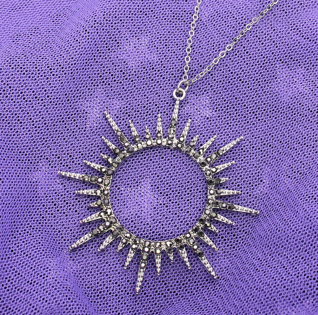 Silver Sunburst Necklace