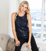 Ruched Side Sequin Tank