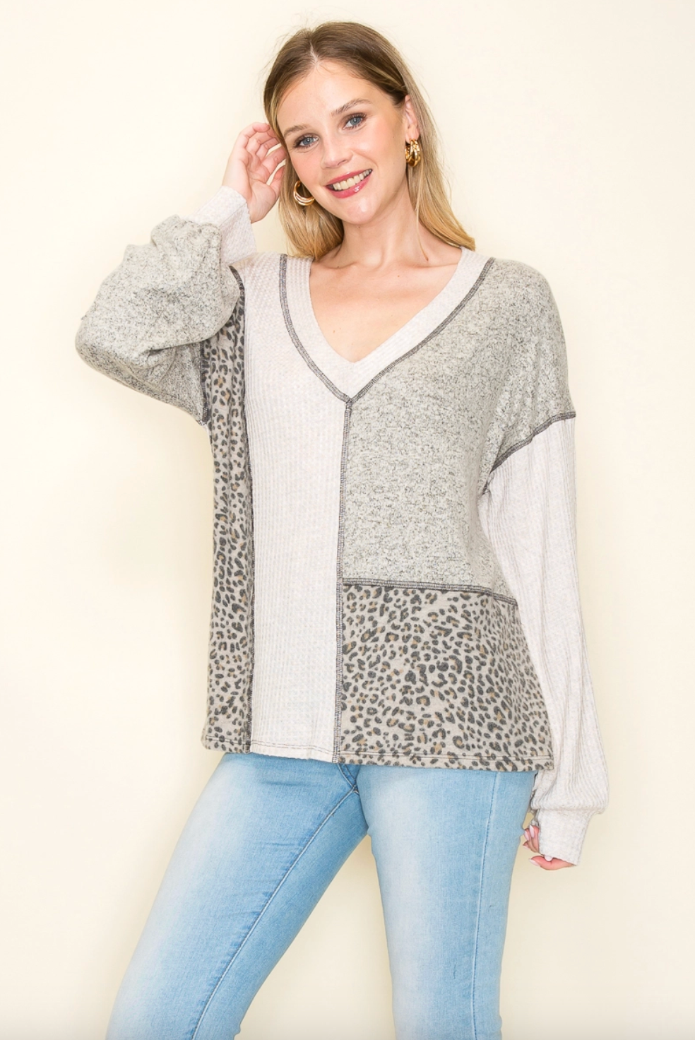 Animal Accent Loose Fit Top