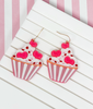 Valentine Cupcake Dangle Earrings