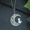 Cat on Moon Necklace