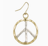 Two Tone Hammered Peace Earrings