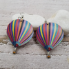 Wooden Hot Air Balloon Earrings