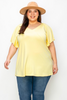 4X-6X Yellow Tunic With Wide Sleeves
