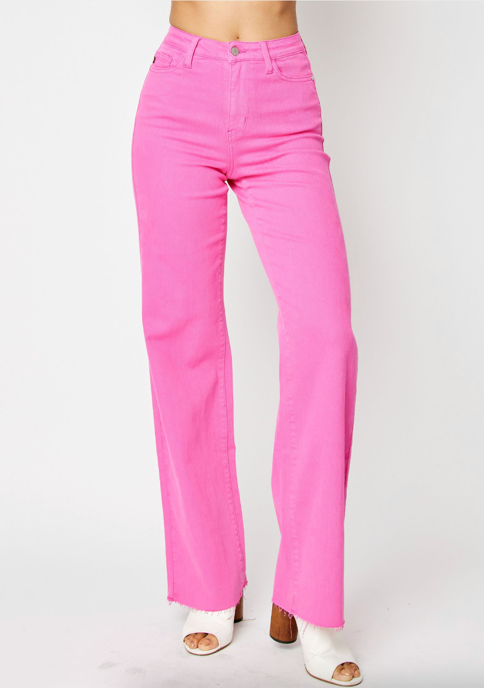 Judy Blue 88816 HW Hot Pink Straight Leg Jean