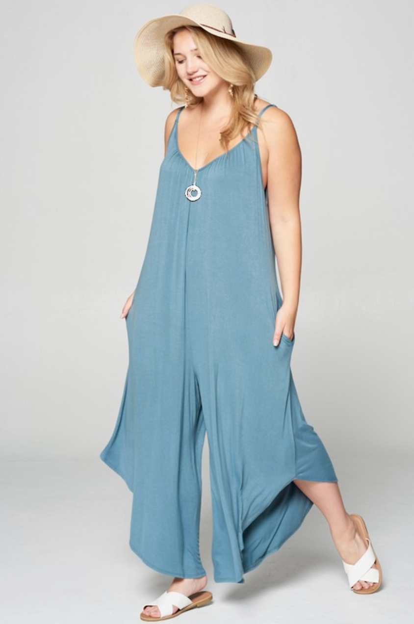 Solid Jumpsuits with Pockets