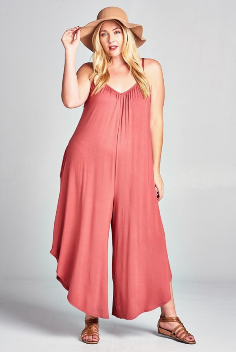 Solid Jumpsuits with Pockets