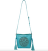 Montana West Tooled Collection Turquoise Saddle Bag