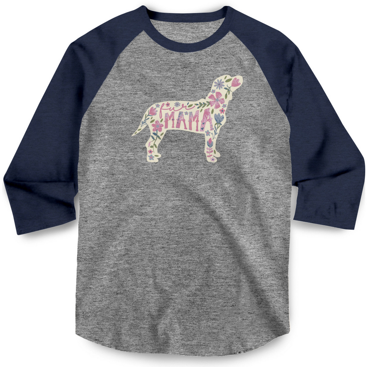 Dog Mama Floral Baseball Tee