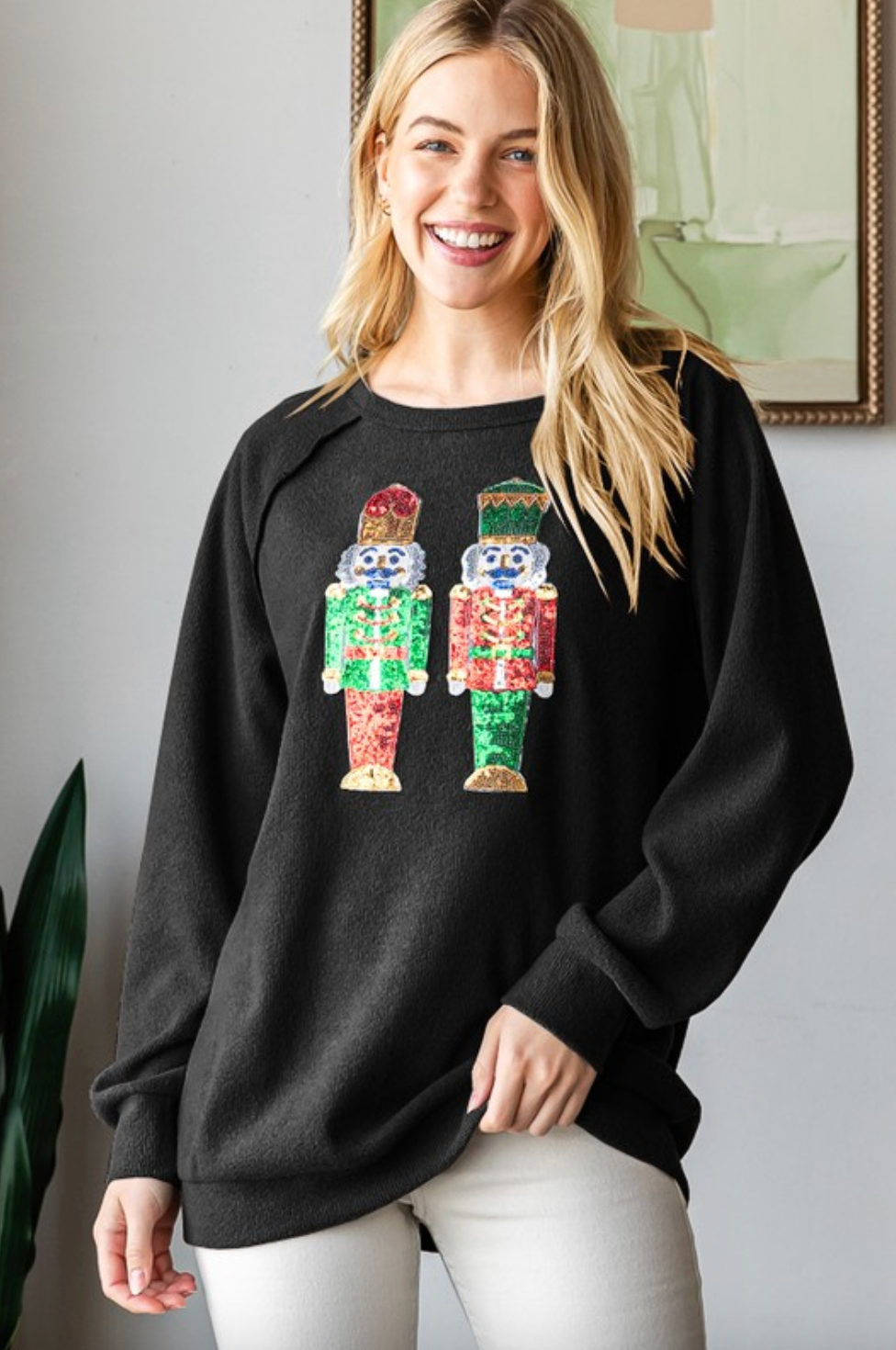 Sequined Nutcracker long sleeve top