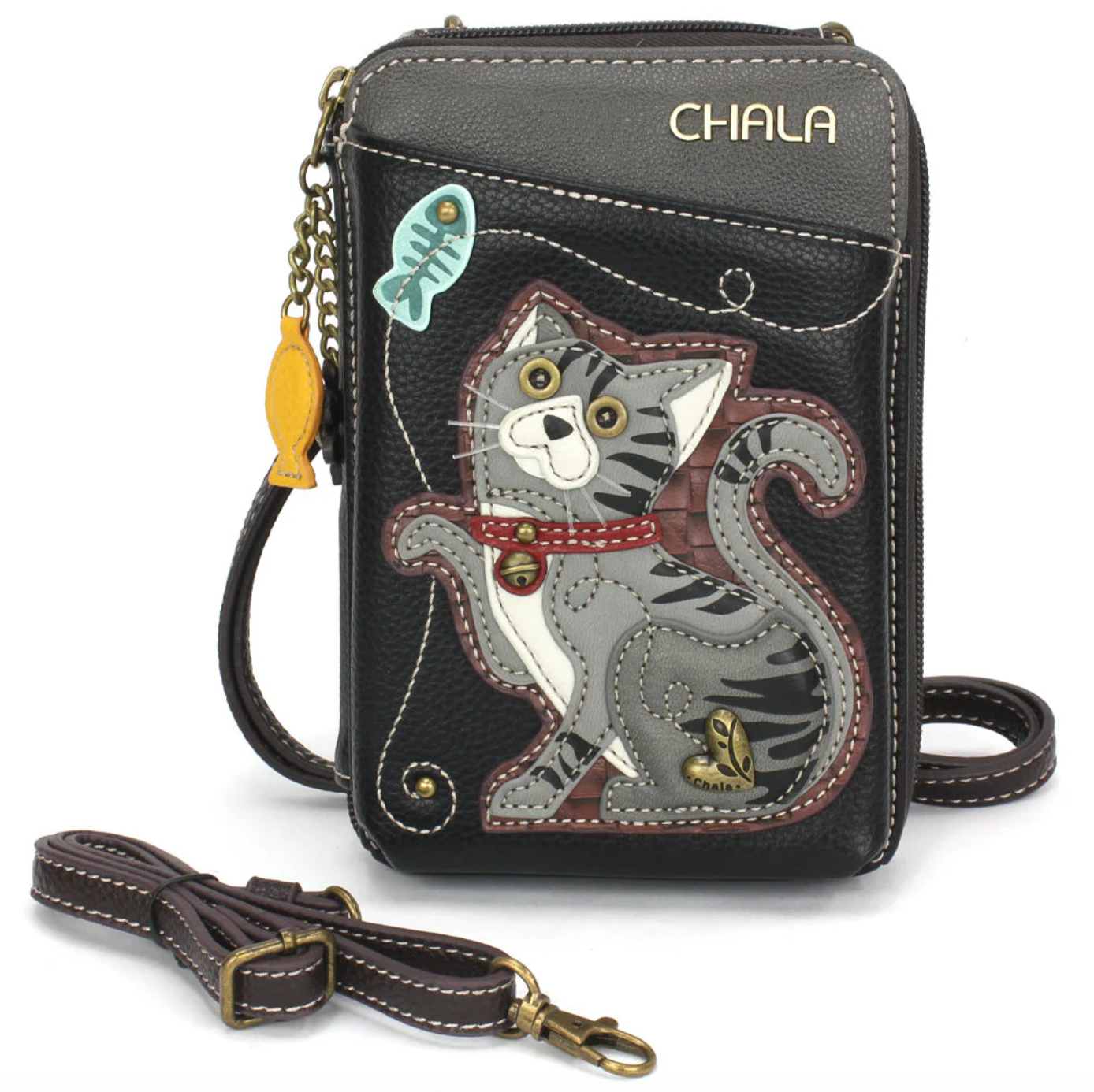 Chala Gray Tabby Wallet Crossbody