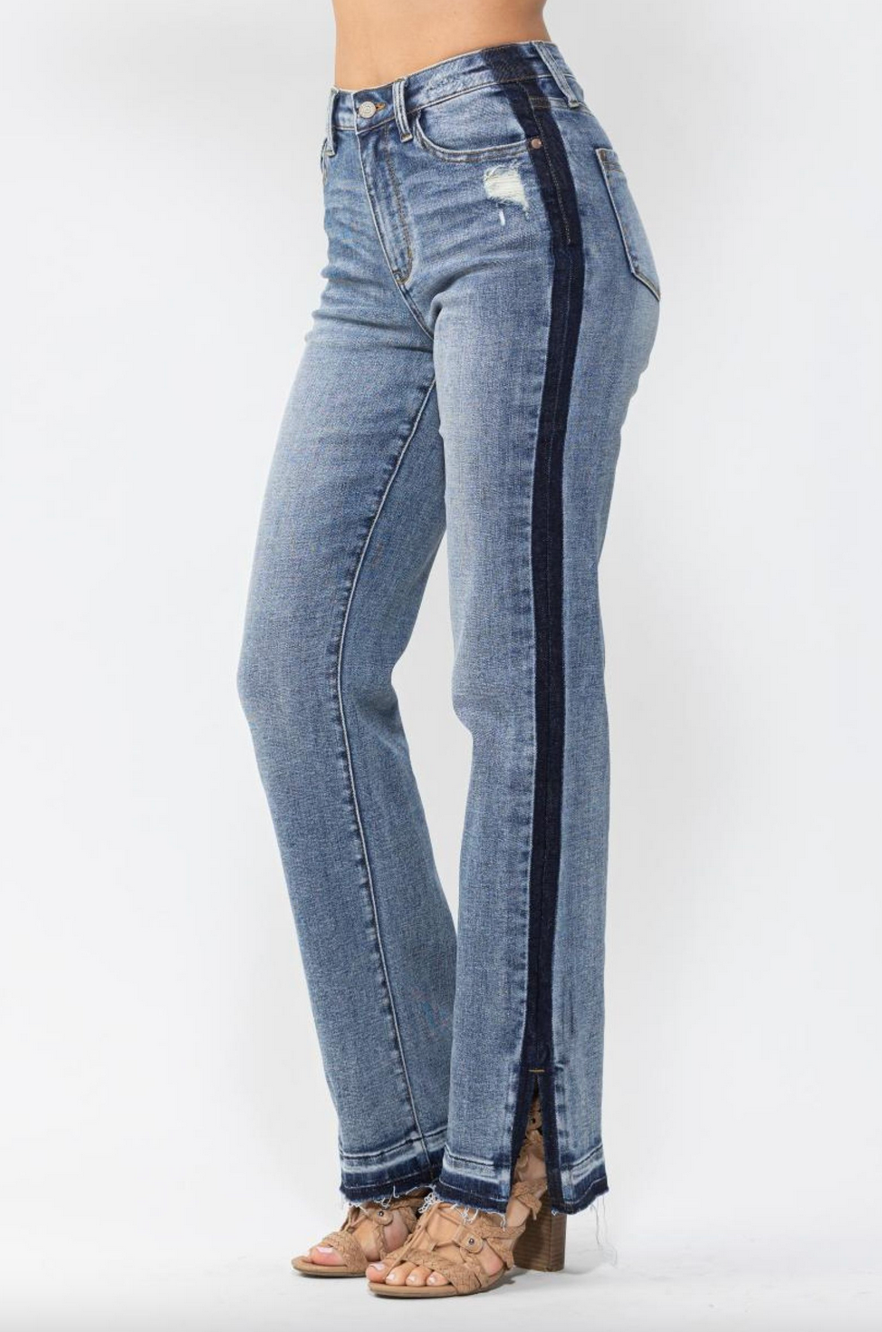 Judy Blue SALE 88641 HW Side Stripe Straight Jean