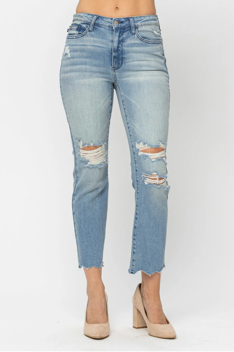 Judy Blue SALE 88512 Crop Straight Leg