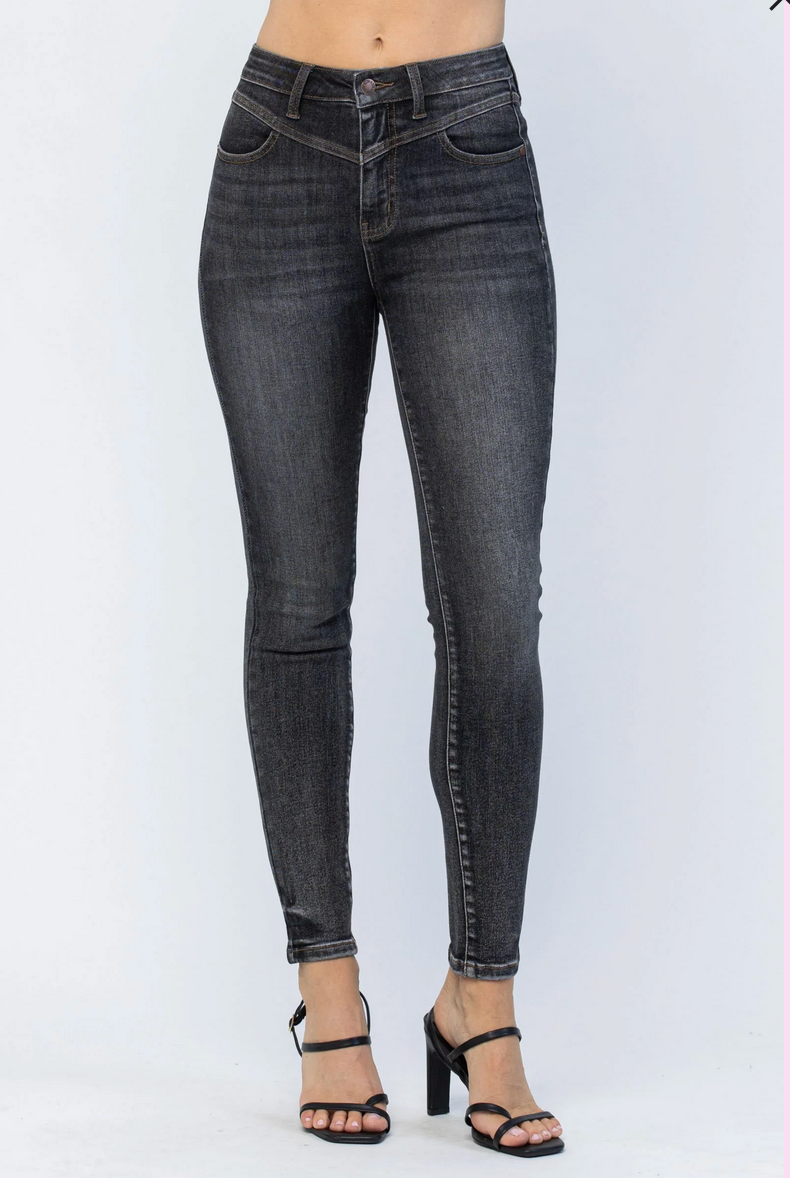 Judy Blue SALE 88287 Black Yoke Skinny Jean