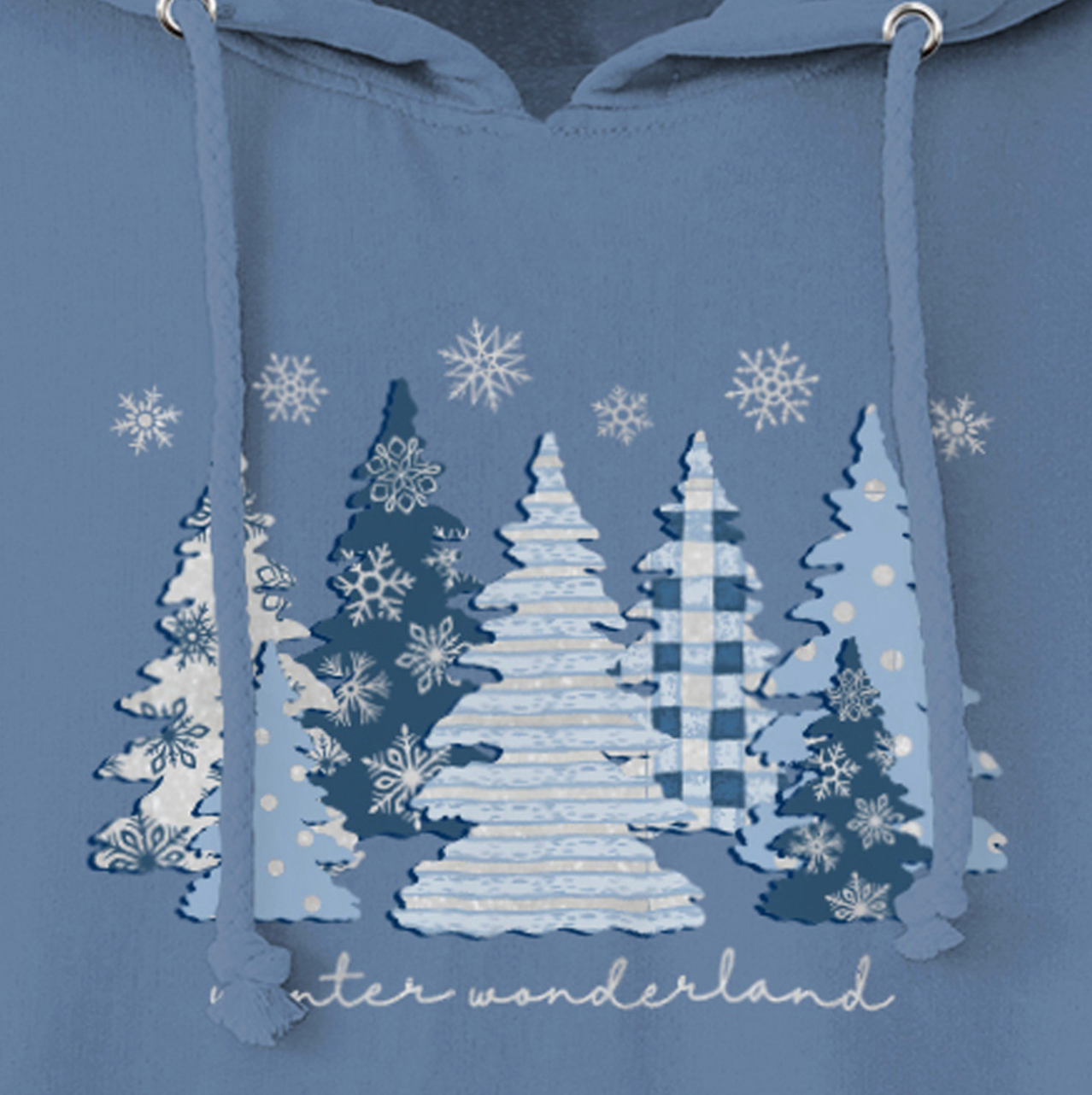 Winter Wonderland Denim Blue Hoodie