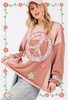 Peace Sign Patch Long Sleeve Top