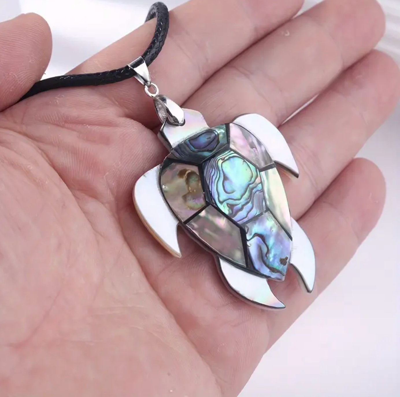 Abalone Shell Turtle Necklace