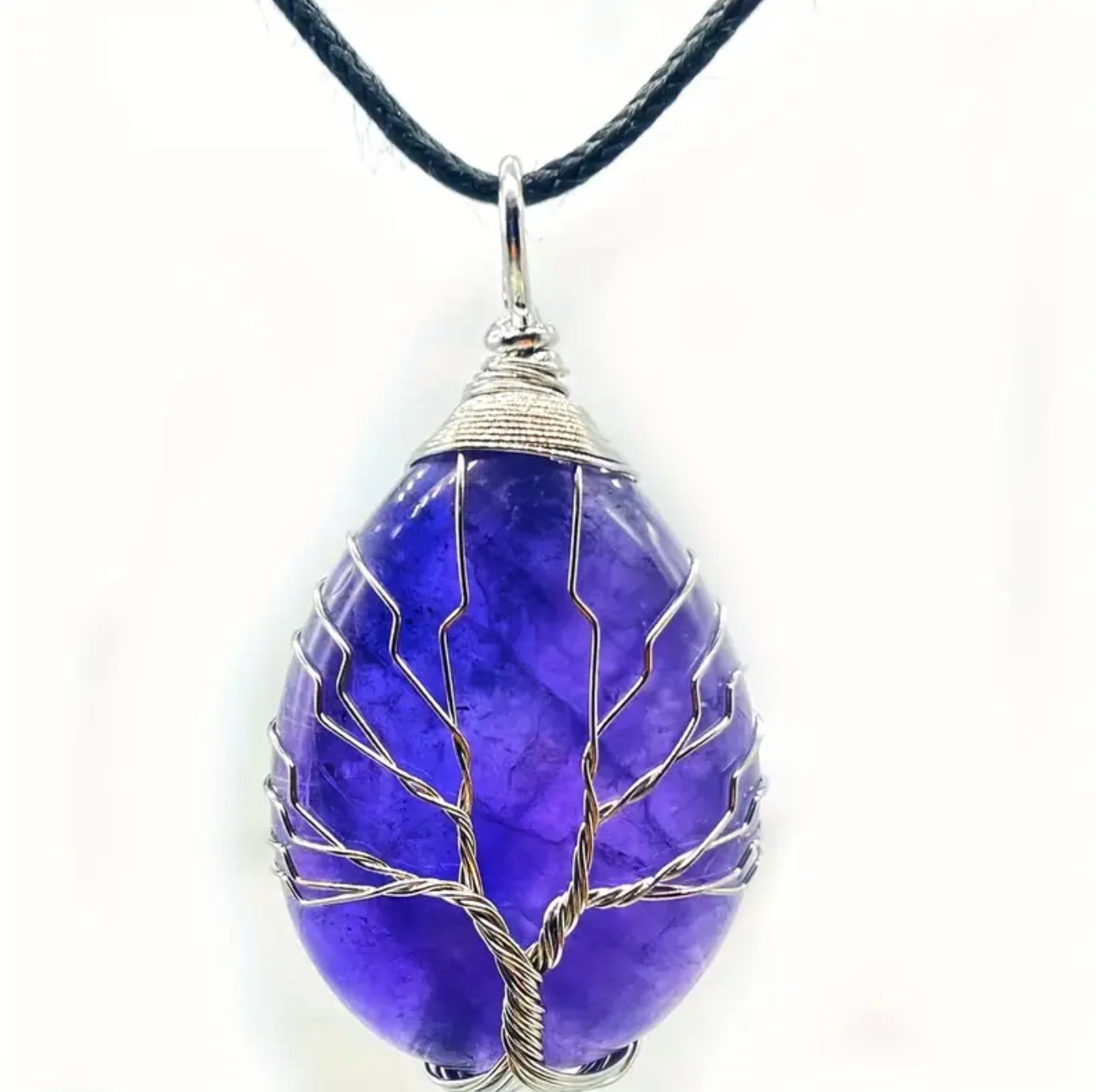 Amethyst Stone Tree of Life Necklace