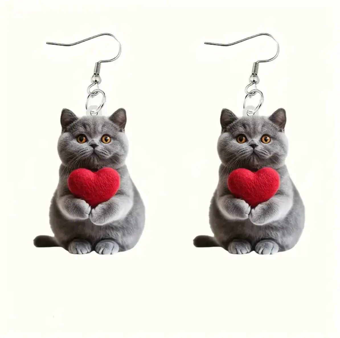 Cat Heart Earrings