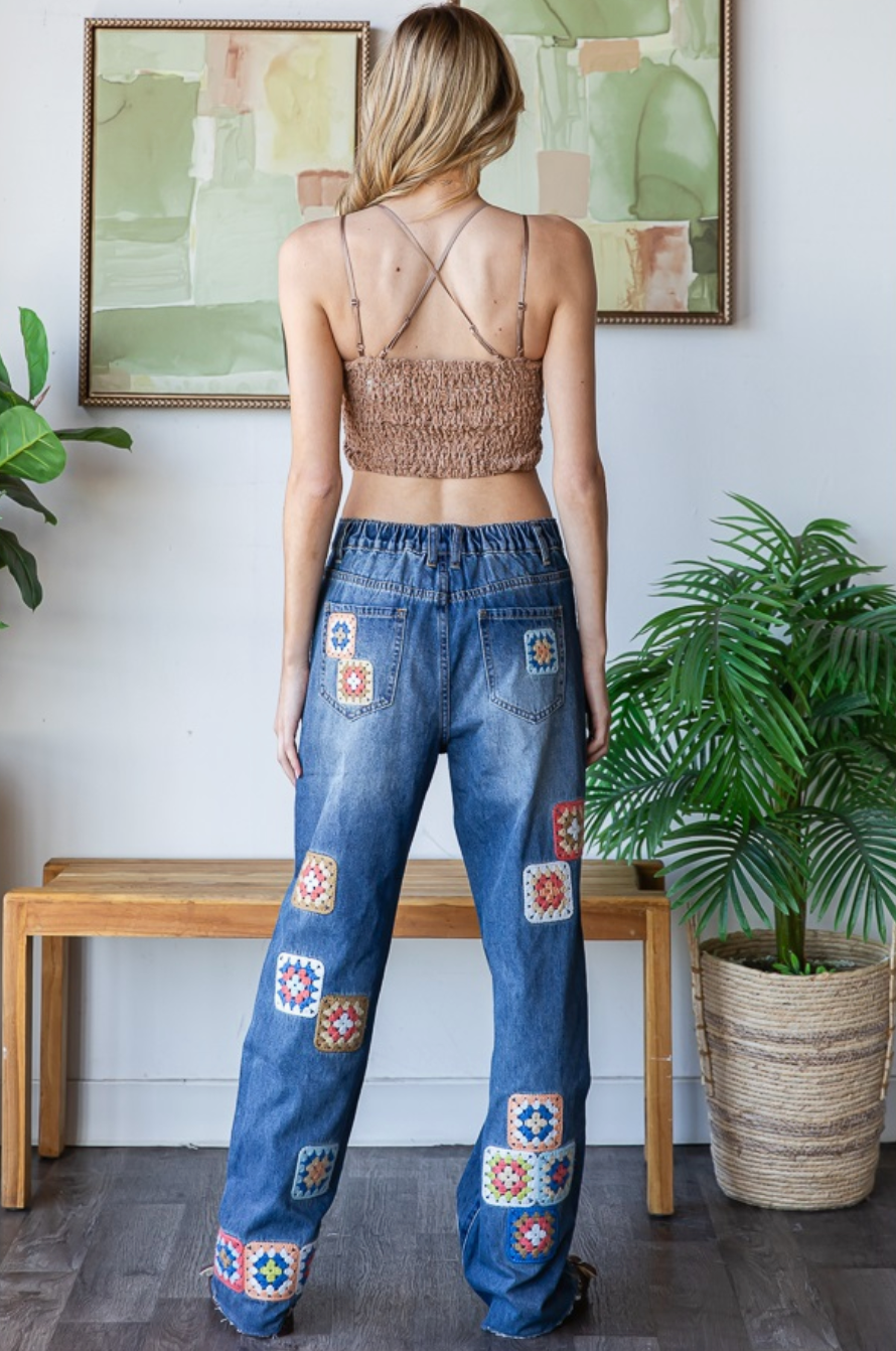 Oli & Hali Crochet Patch Jeans