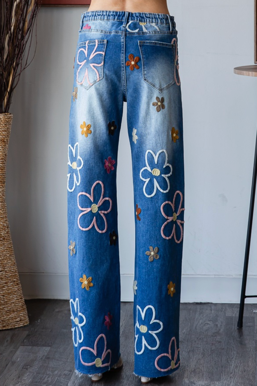 Oli & Hali Embroidered Flower Jeans