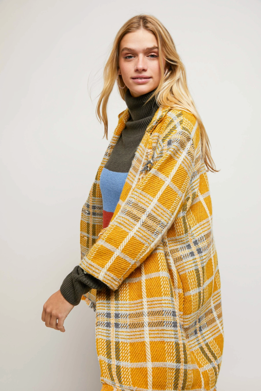 Plus Yellow Plaid Jacket