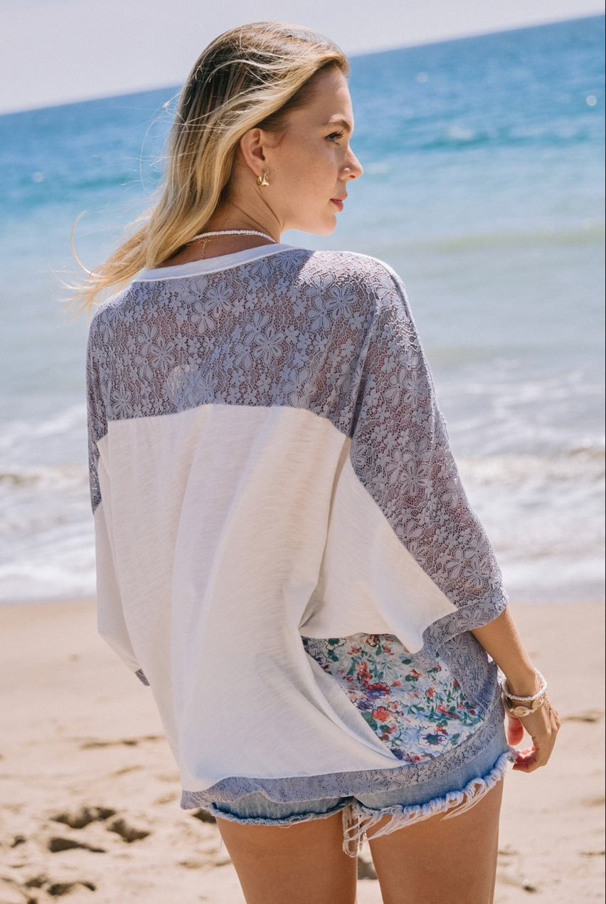 Hearts and Lace Batwing Top