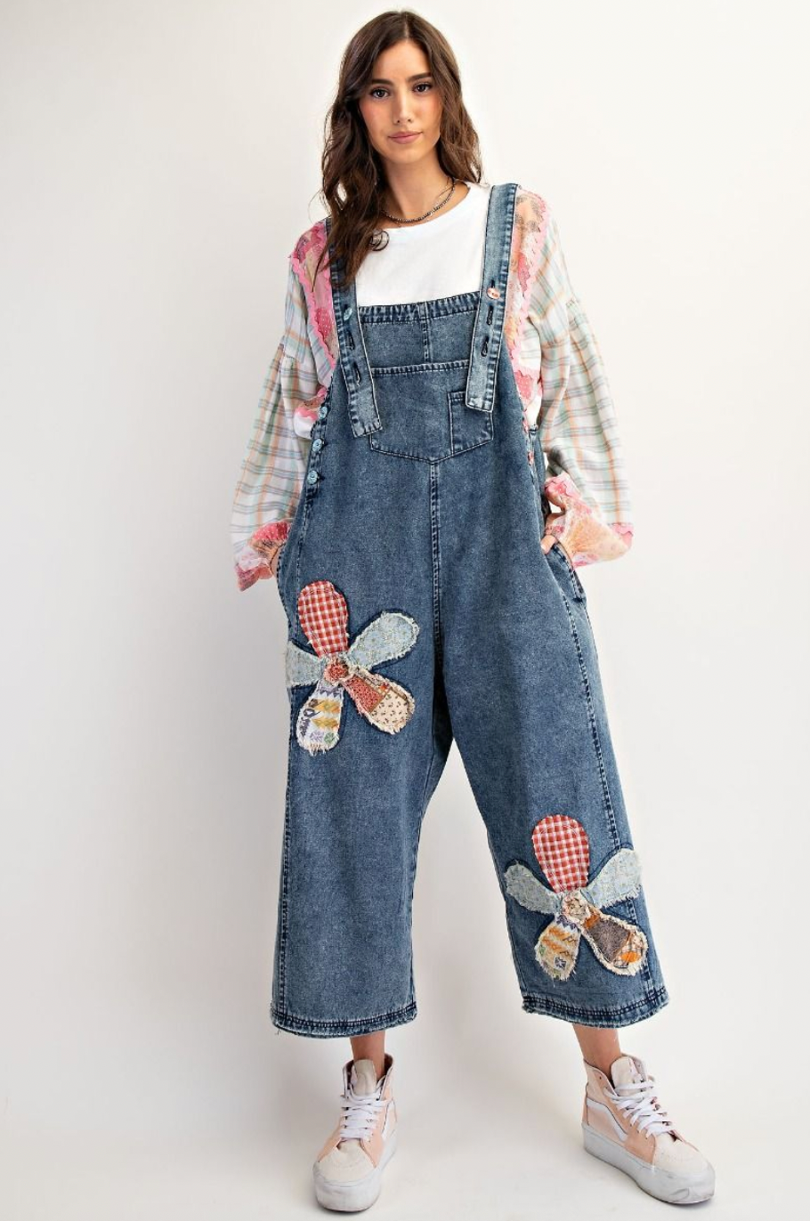 S-L Flower Patch Denim Overall