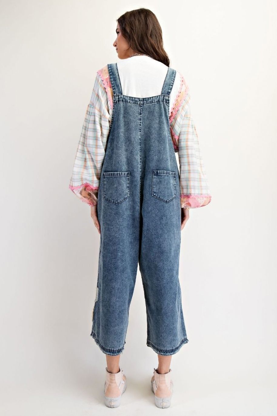 S-L Flower Patch Denim Overall