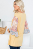 Color Block Ruffle Sleeve Raglan Short Sleeve Top