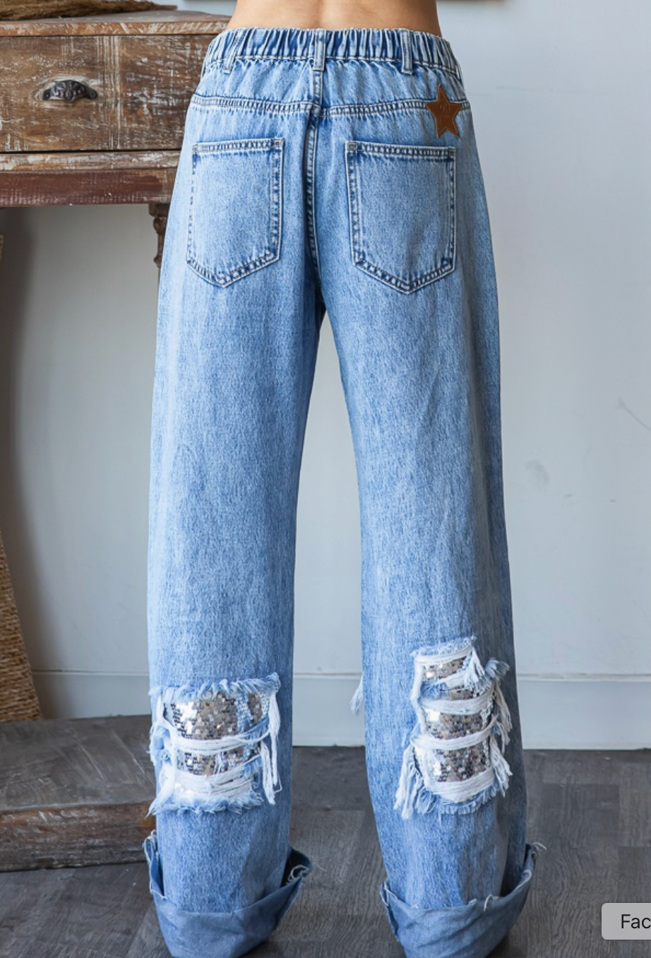 Oli & Hali Silver Sequin Jeans