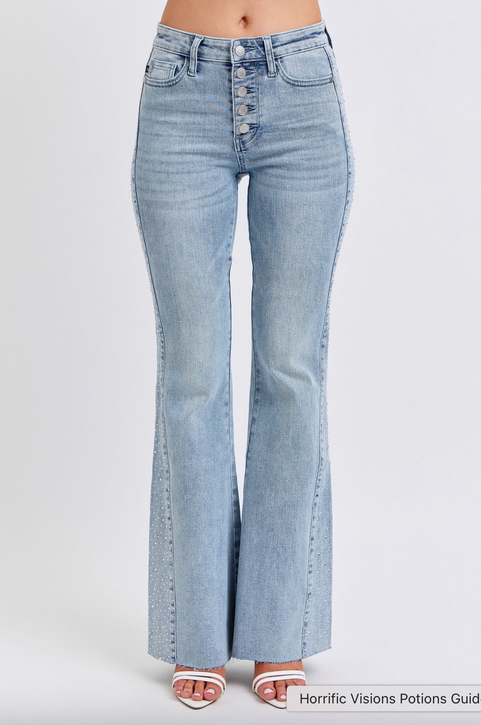Judy Blue 88895 Light Wash Rhinestone Flare Jeans