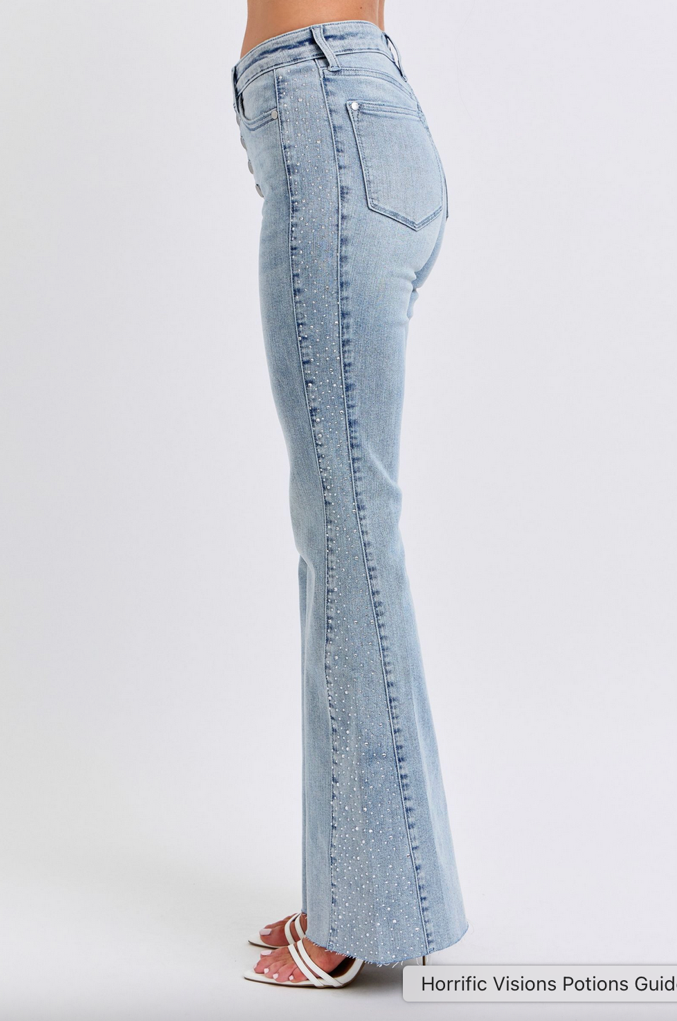 Judy Blue 88895 Light Wash Rhinestone Flare Jeans