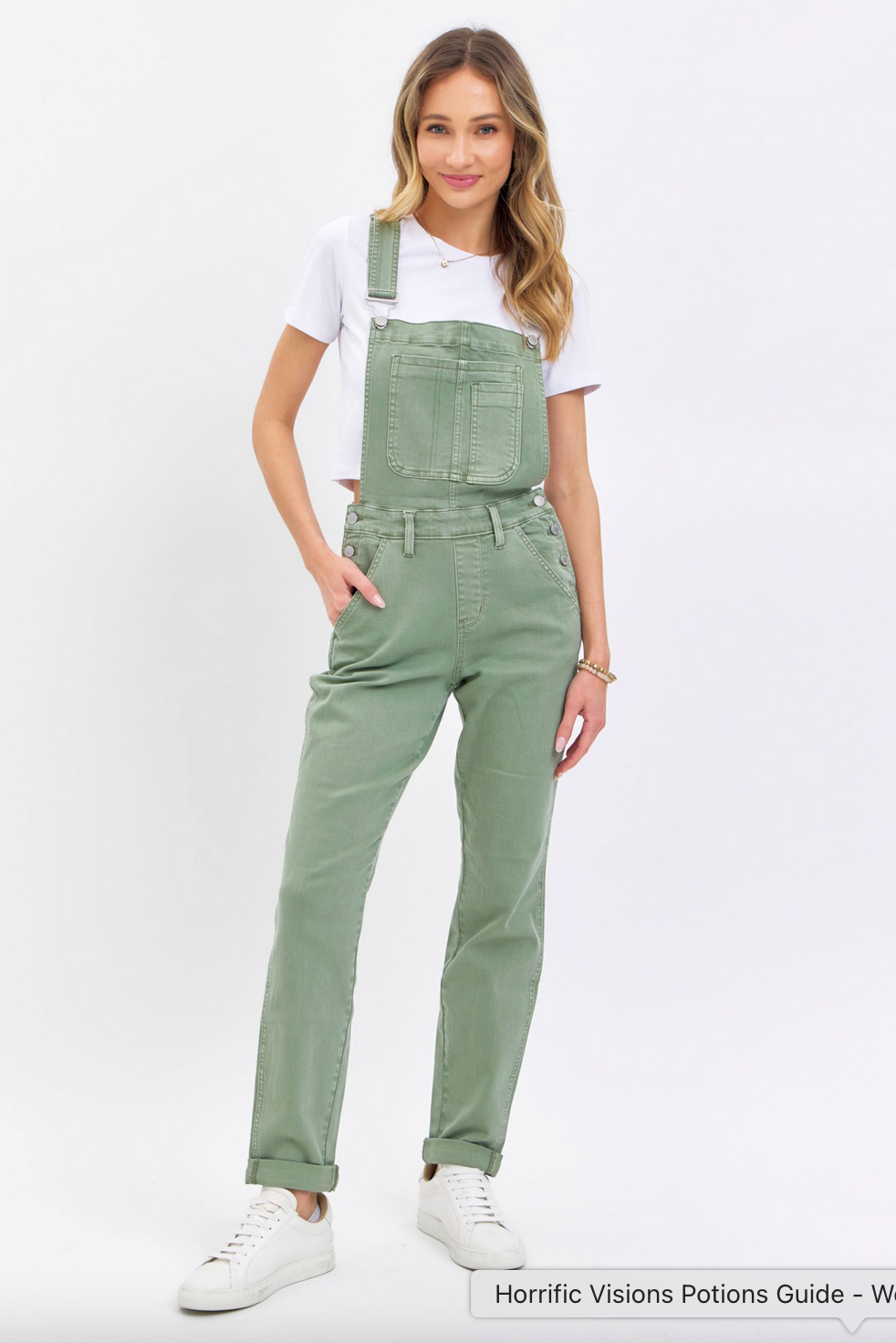Judy Blue 88840 Plus Sage Overalls