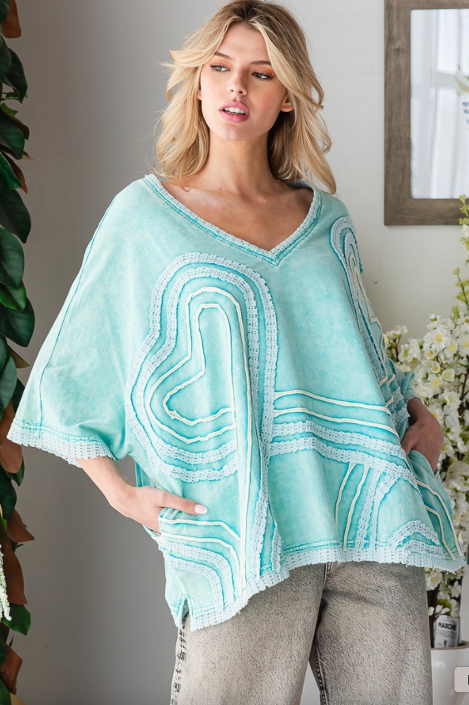 Oli & Hali Connected Hearts Drop Sleeve Top