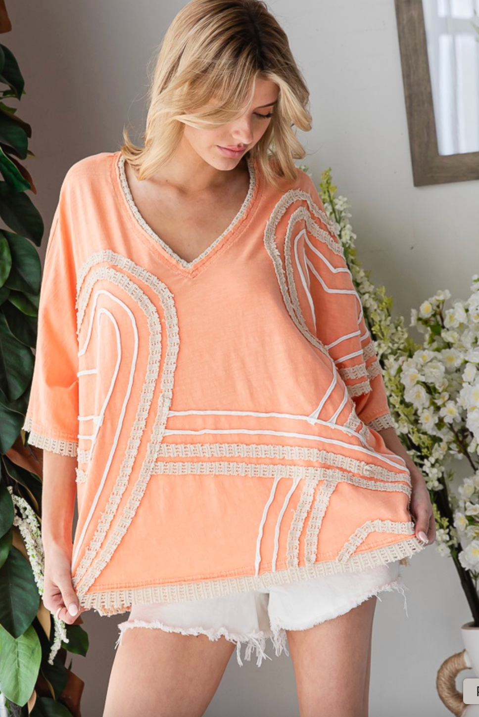 Oli & Hali Connected Hearts Drop Sleeve Top