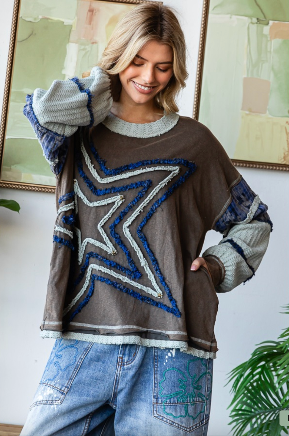 Oli & Hali Star Patchwork Top