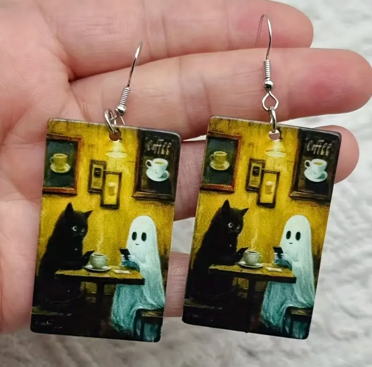 Halloween Coffee Scene Earrings