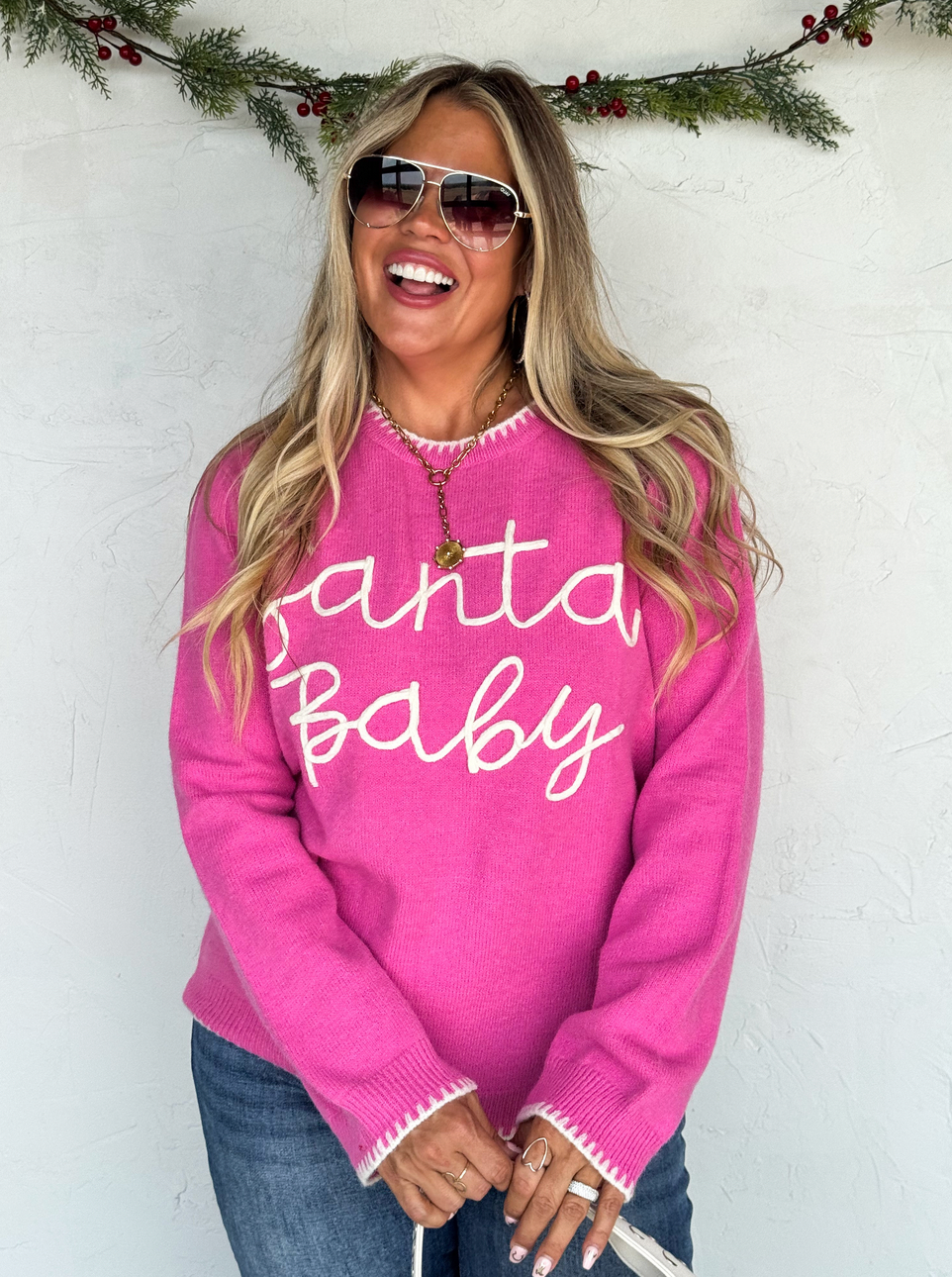 Pink Santa Baby Sweater