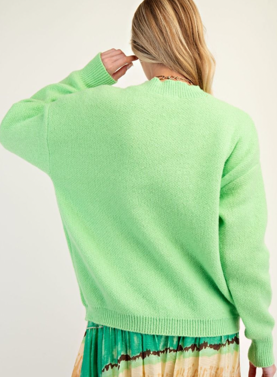 Pistachio Happy Face Sweater
