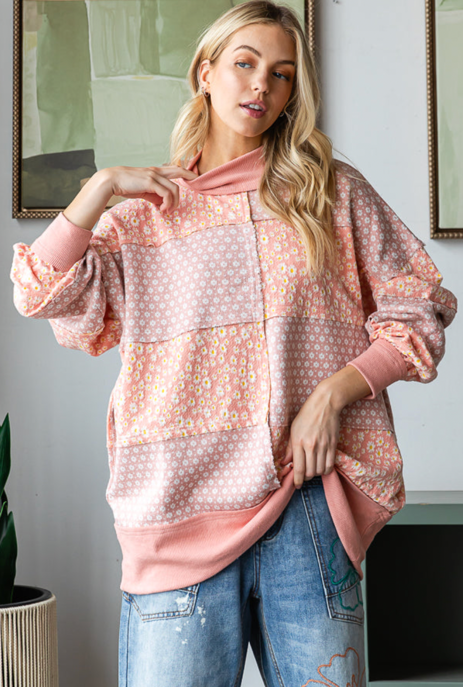 Oli & Hali Floral Funnel Neck Top