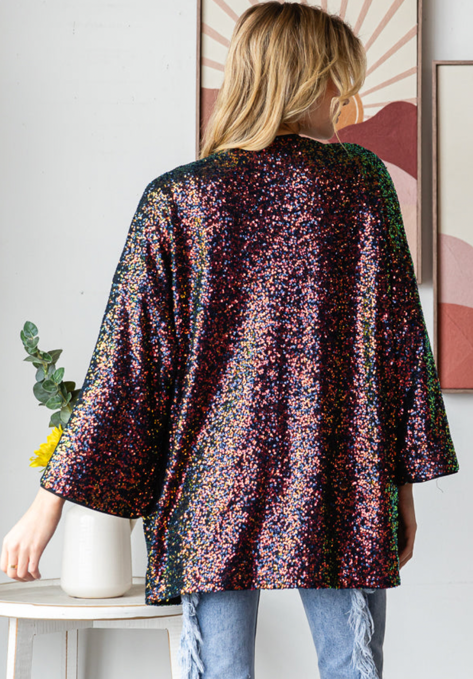 Oli & Hali Multicolored Sequined Kimono