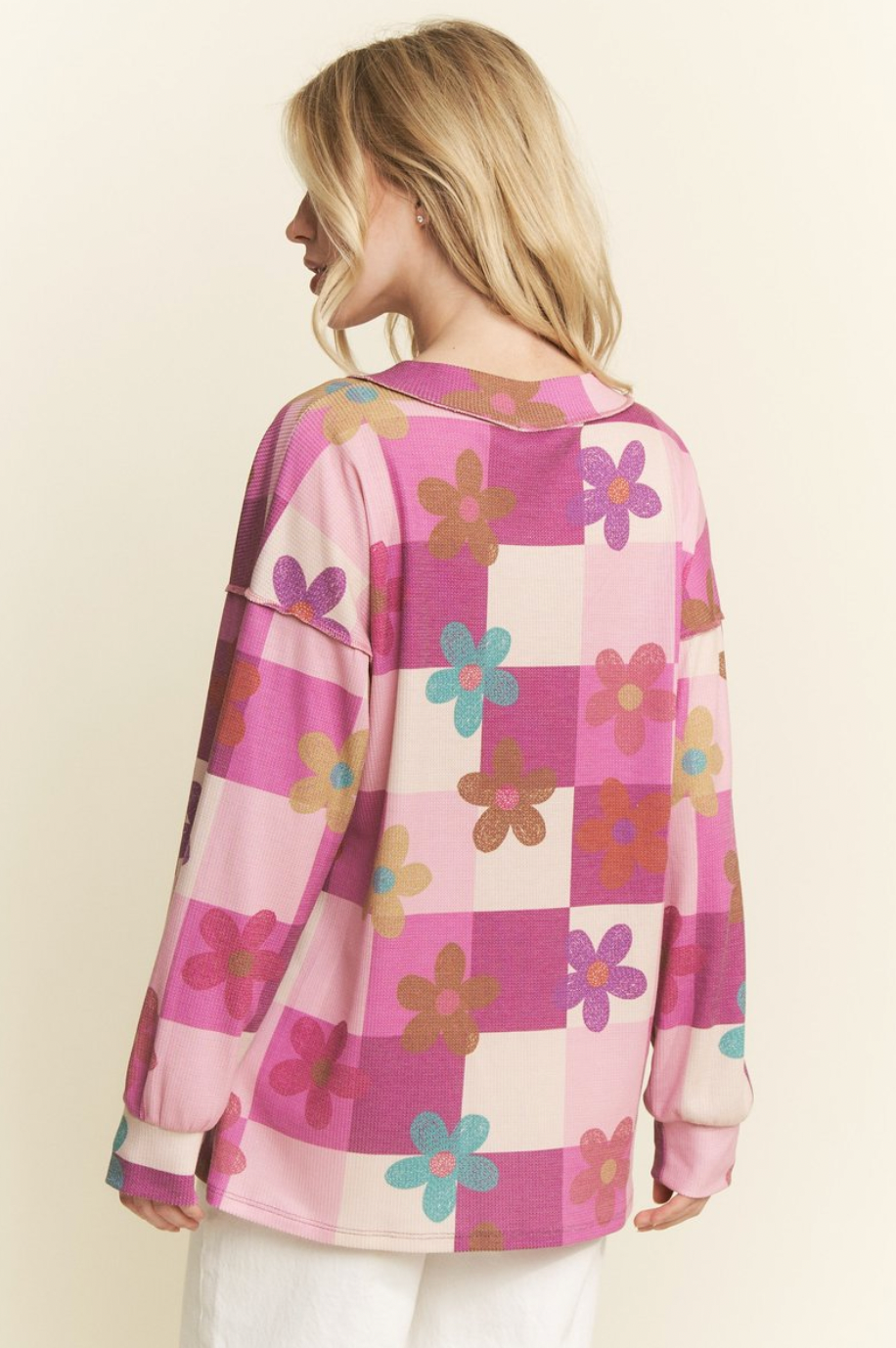 Magenta Floral Long Sleeve Top