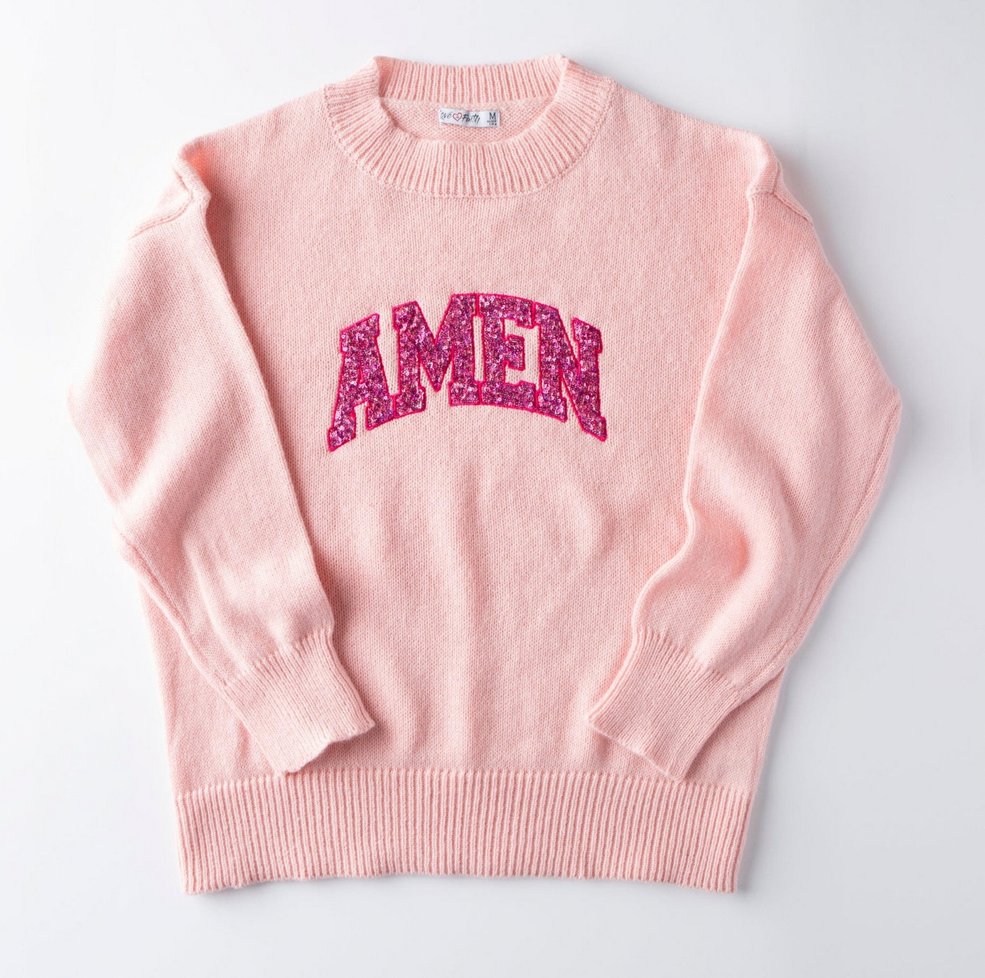 Sequined Amen Sweater