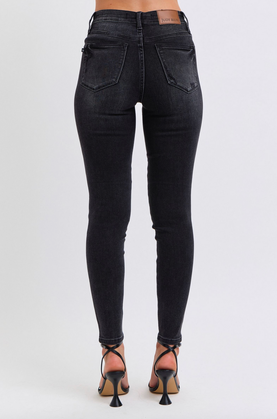 Judy Blue 88878 Medium Rise Tummy Control Black Skinny Jean