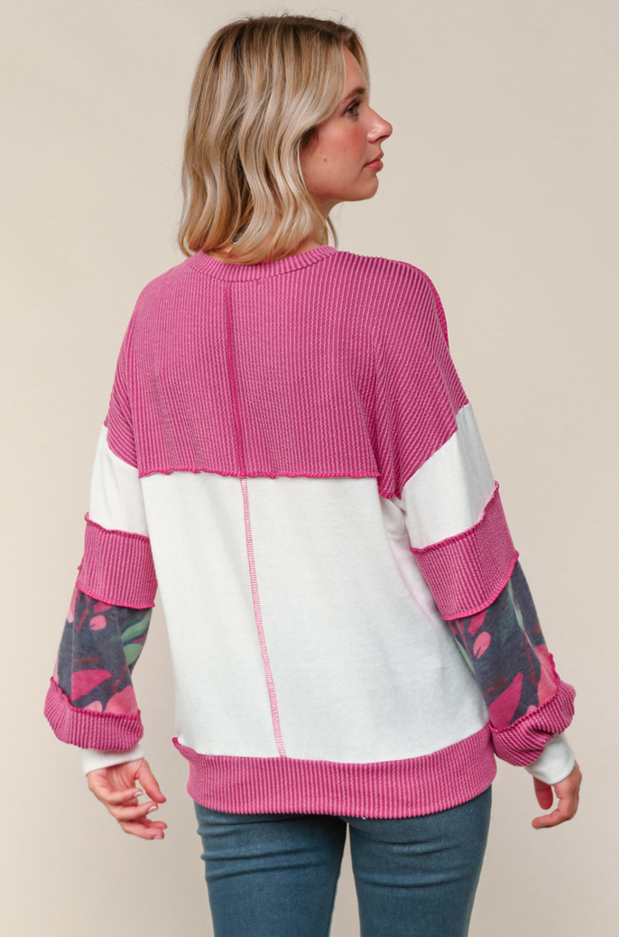 Fuchsia Floral Long Sleeve Top
