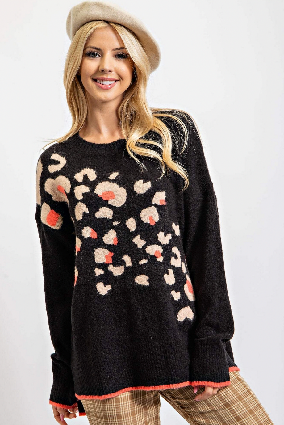 Relaxed Fit Cheetah Sweater