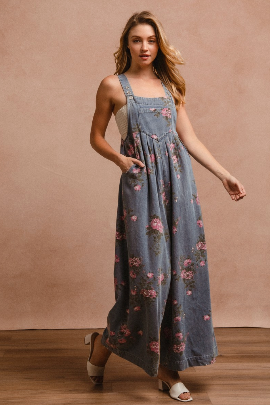 Denim Overalls w/ Roses