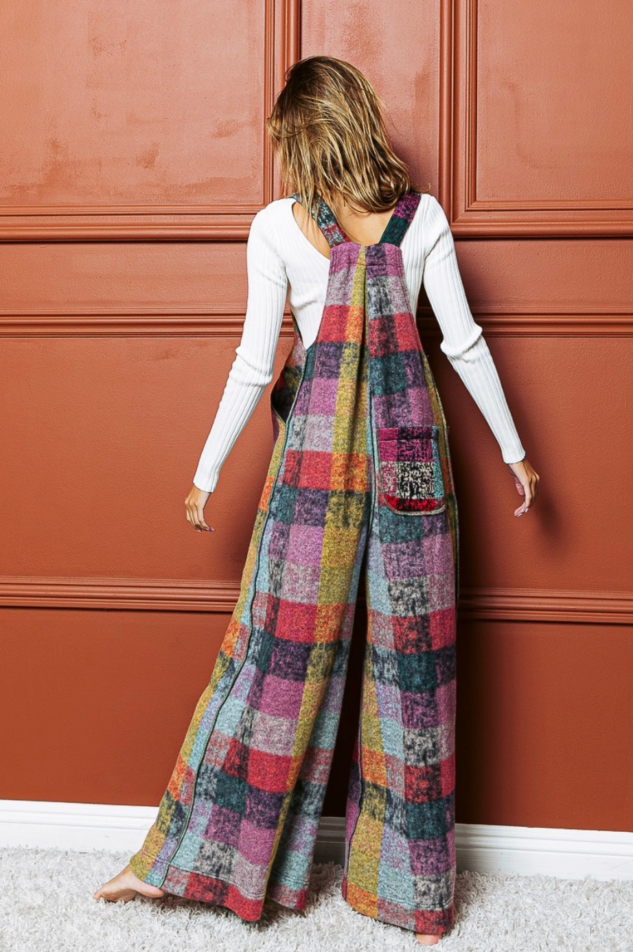 Vintage Check Brushed Overalls