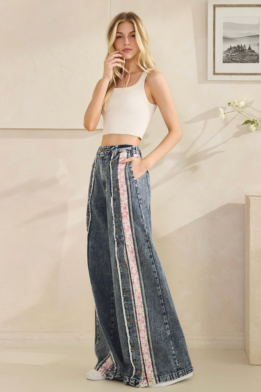 Oli & Hali Wide Leg Button Down Jeans